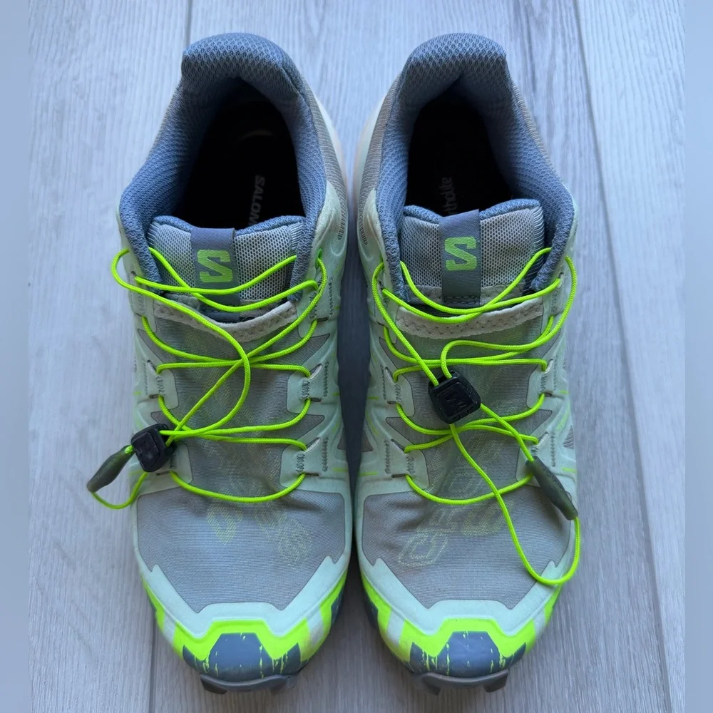 Salomon SpeedCross 6 Green and Gray Trail Running Shoes Size 7 - Picture 3 of 8